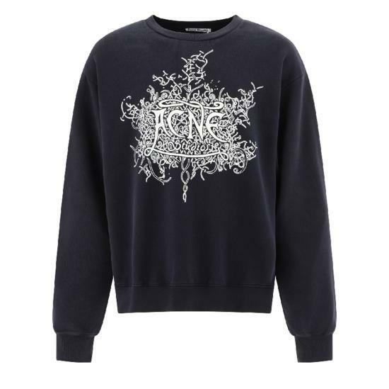 아크네 스튜디오   여성 글로우 인 더 다크 스웨트셔츠 BI0185BM0 FADED BLACK BPG - Acne Studios