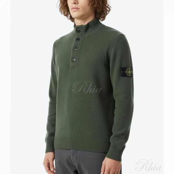 스톤아일랜드 5100040 램스울 하프 집 스웨터 K2S15 S00A3 V0054 짚 - Stone Island