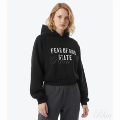 피어오브갓 에센셜 플리스 래글런 후디 192SP257820FW 제트 블랙 썸네일 1