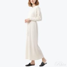 베이스레인지 쇼 롱슬리브 카프탄 in 오프 화이트 DRSH 립 000 롱 슬리브 썸네일 1