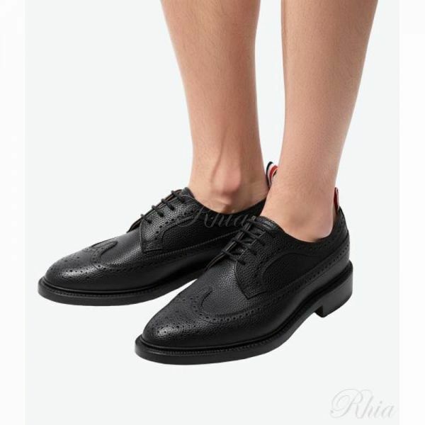 톰브라운 26FW 페블 그레인 레더 솔 롱윙 브로그 MFD002A 00198 001 - Thom Browne