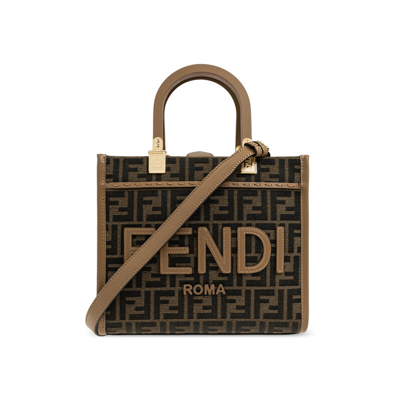 펜디 26SS 선샤인 자카드 FF 스몰 토트숄더백 브라운 8BH394 ALVY F1GE3 - Fendi