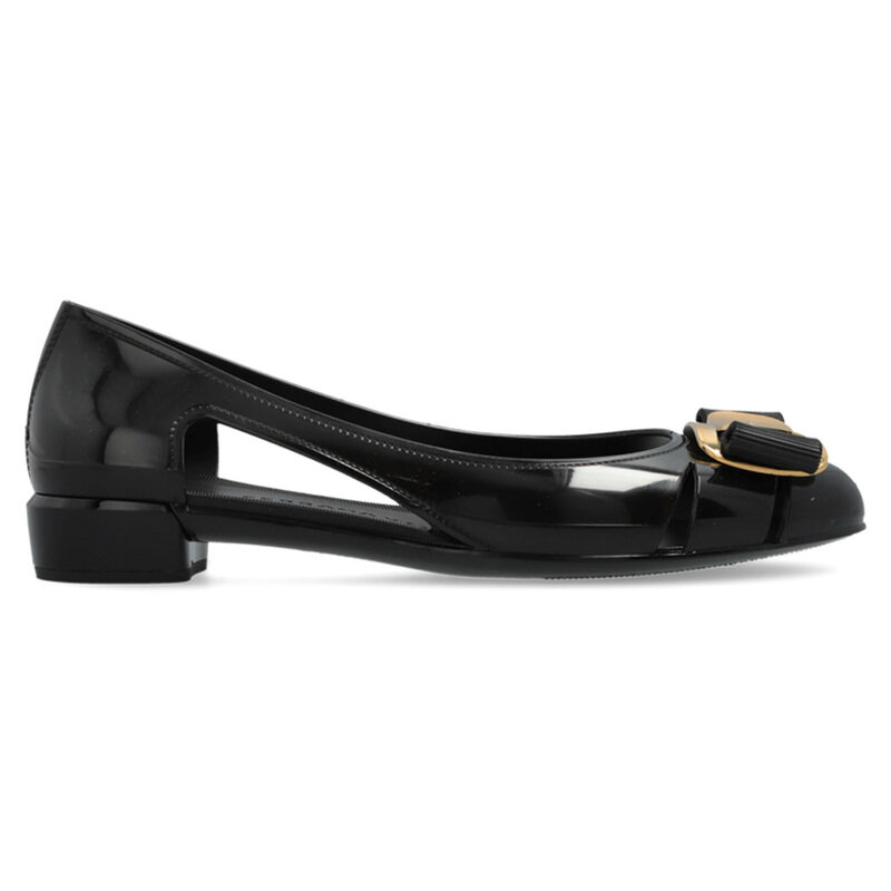 페라가모 26SS 나라 NARA 바라 보우 젤리 플랫슈즈 블랙 0785441 - Salvatore Ferragamo