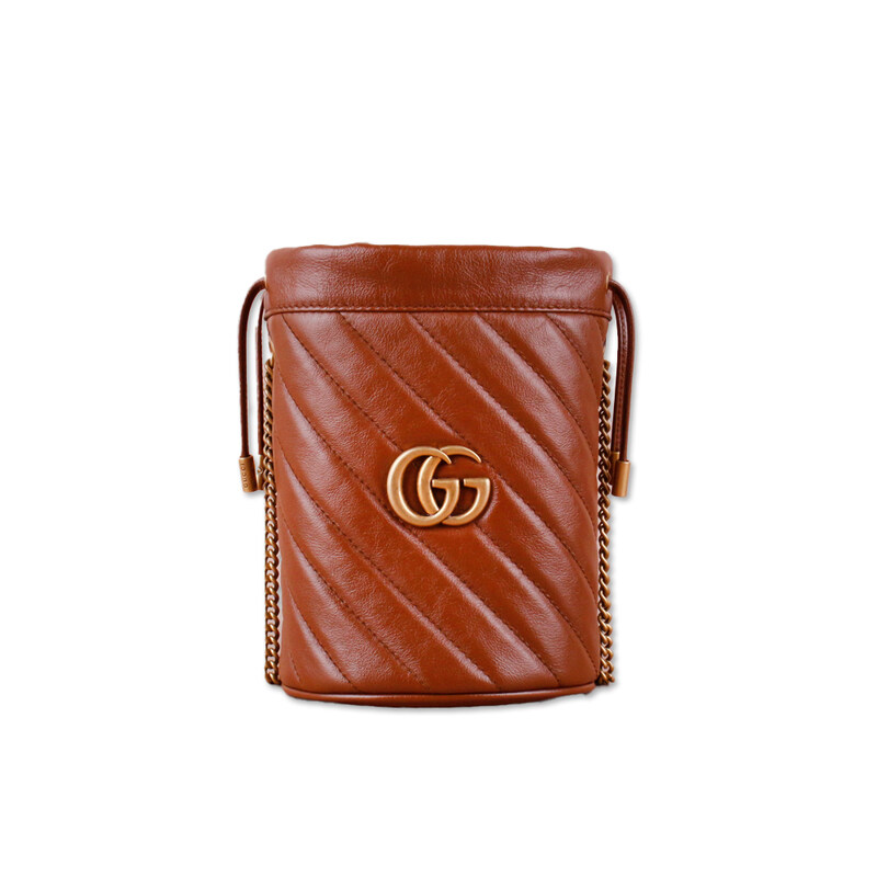 구찌 마몬트 마틀라세 미니 버킷백 브라운 575163 0OLFT 2535 - Gucci