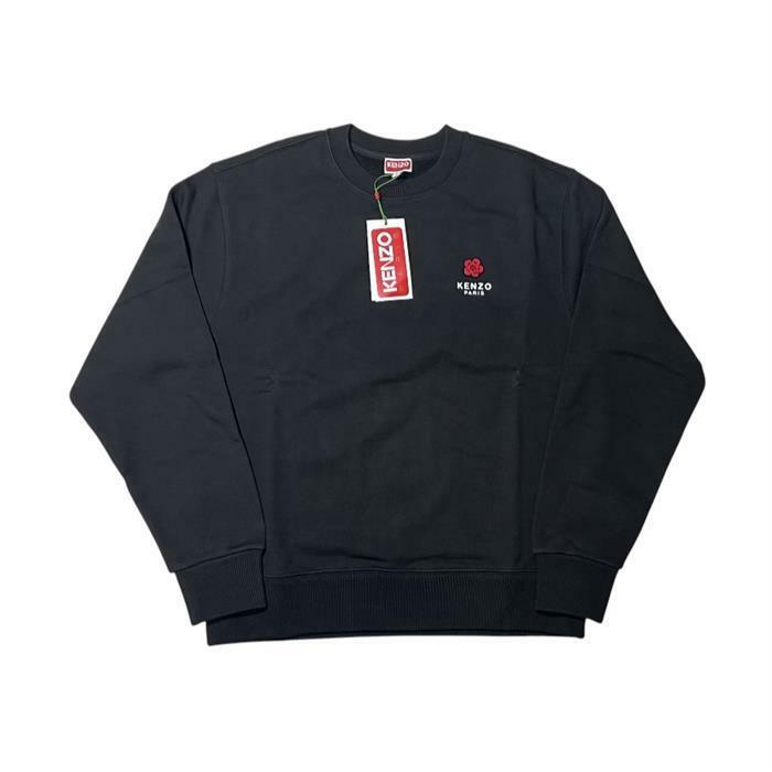 겐조 로고 자수 크루넥 맨투맨 블랙 FF65SW2604MC 99J - Kenzo