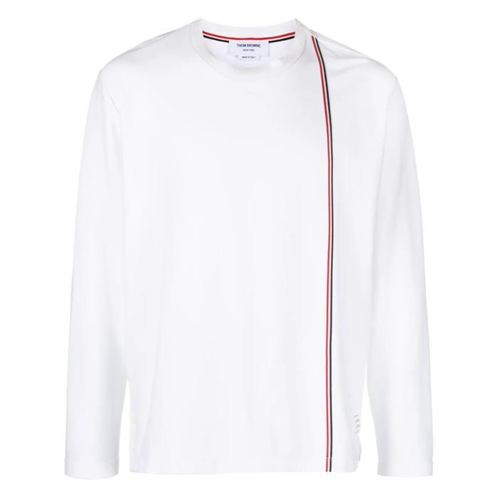 [국내발송] 톰브라운 오버사이즈 RWB 긴팔티 화이트 MJS253A J0138 100 - Thom Browne