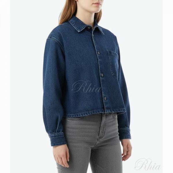 아페쎄 버튼 프론트 체스트 데님 셔츠 COHET F02895 IAL 포켓 - A.P.C.