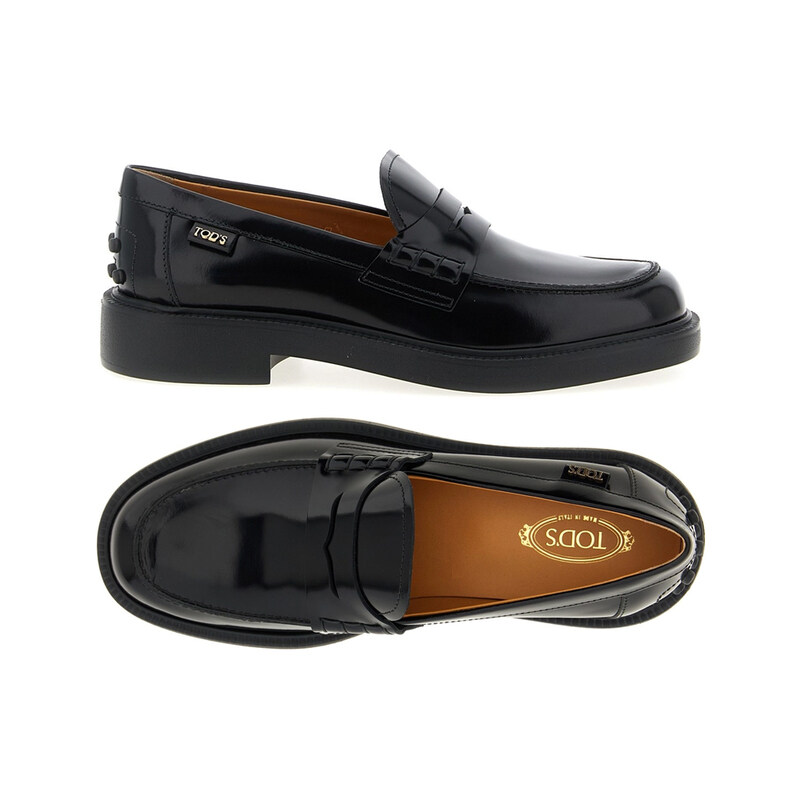 26SS 여성 금장 로고 로퍼 블랙 XXW20L0IP70 SHA B999 - Tods