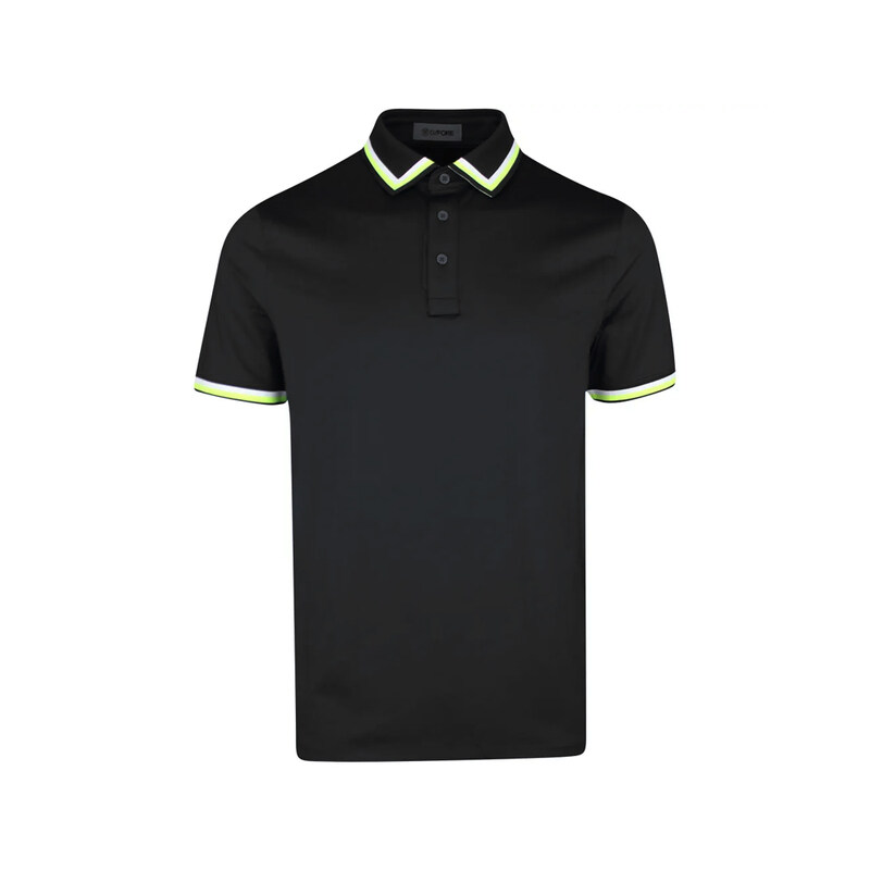 26SS 투톤 트리밍 카라 티셔츠 블랙 GMP000075 ONYX - G/FORE