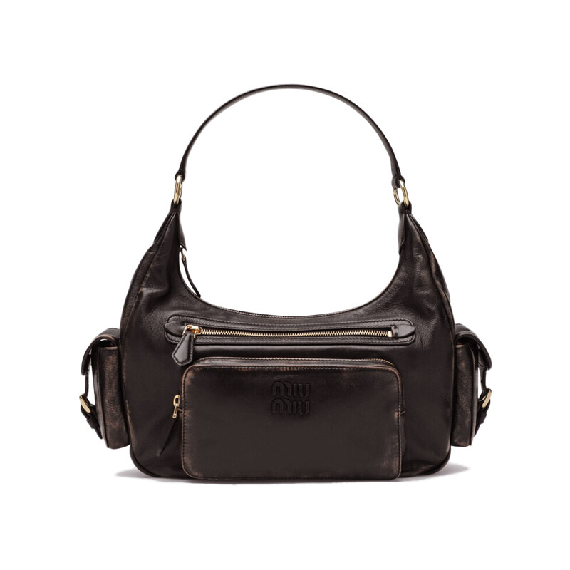 26SS 엠보 로고 나파 레더 포켓 숄더백 커피 5BC189 AF8T F0201 - Miu Miu