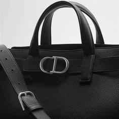 디올  Dior Normandie 스몰 토트백 블랙 그레인 1LLME216MAL_H00N 썸네일 3