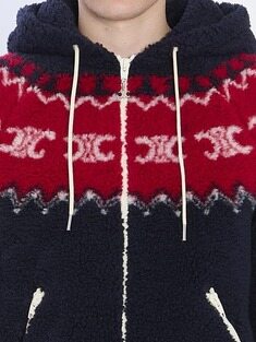 [배송] 셀린느 트리옹프 로고 페어 아일 플리스 자켓 RV0RF0G66.CAD0 썸네일 6