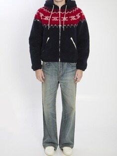 [배송] 셀린느 트리옹프 로고 페어 아일 플리스 자켓 RV0RF0G66.CAD0 썸네일 7