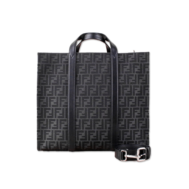 펜디 FF 자카드 패브릭 남성 토트백 블랙 7VA390 AG0M F0NPN - Fendi