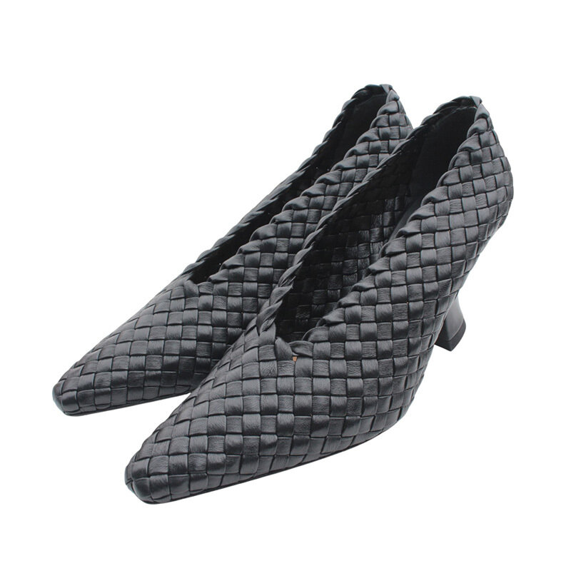 보테가 베네타 블랙 위빙 하이뱀프 슈즈 35 - Bottega Veneta