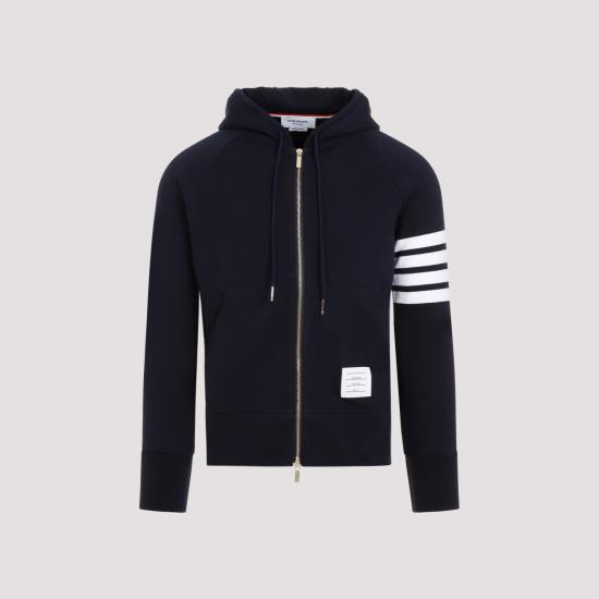 26SS 톰브라운 사선완장 투웨이 후드집업 자켓 MJT022H00535461 NAVY DOM - Thom Browne