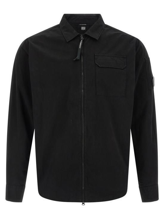 26SS 씨피 컴퍼니 오가닉 개버딘 지퍼 셔츠 RCCMOS705A110143G999 BLACK DOM - CP company