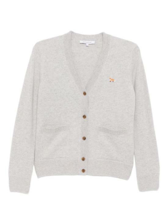 25FW 메종키츠네 베이비 폭스 램스울 박시 가디건 PW00501KT1006H120 LIGHT GREY MELANGE DOM - Maison Kitsune