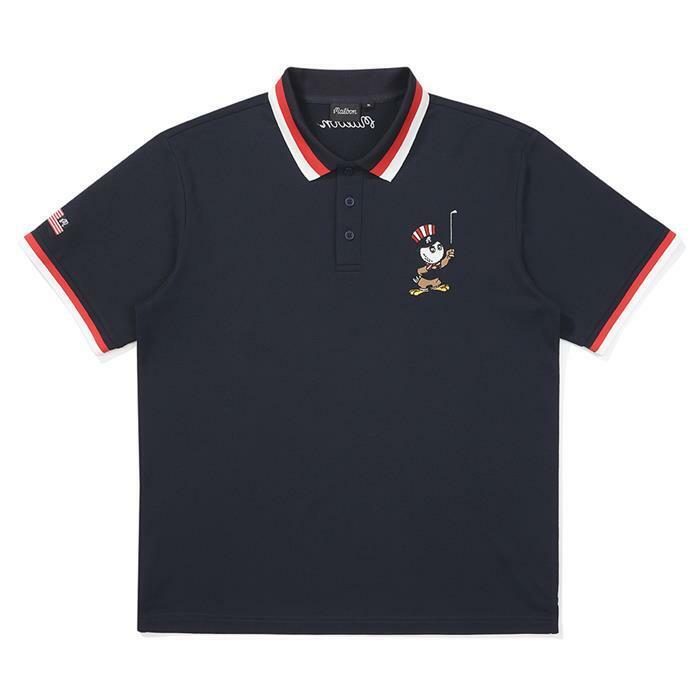 [밀라코/국내발송] 말본골프 이글 버킷 플래그 폴로 티셔츠 NAVY M5321PTS01NVY - Malbon
