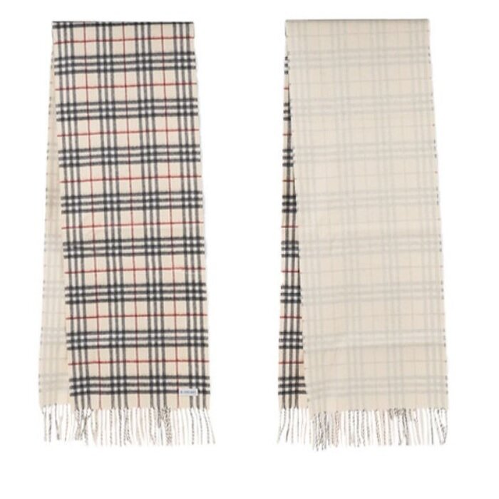 버버리 체크 캐시미어 리버시블 머플러 (스톤컬러) 8073525 2 - Burberry