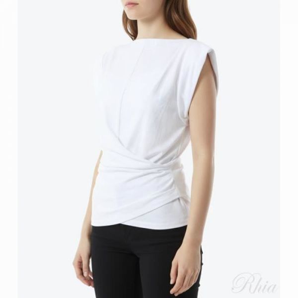 이자벨마랑 26SS 마이산 드레이프 티셔츠 TS0207FA A1N41I 20WH - Isabel Marant