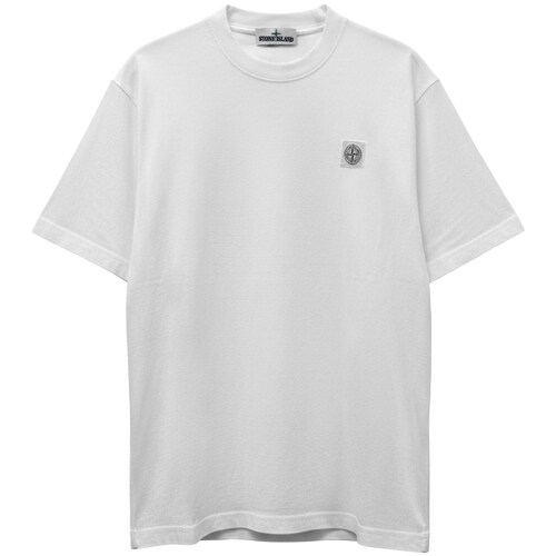 [스톤아일랜드] 26SS 가슴패치 라운드 반팔티셔츠 화이트 남성 티셔츠 L1S152100030 S0115 V0001 / TTA - Stone Island