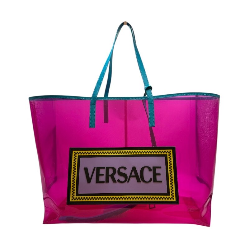 베르사체 90 빈티지 로고 PVC 쇼퍼백 여성 숄더백 - Versace