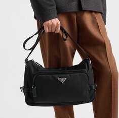 [비엔비명품관] PRADA 프라다 남성 라지 리나일론 및 사피아노 숄더백 크로스백 썸네일 3
