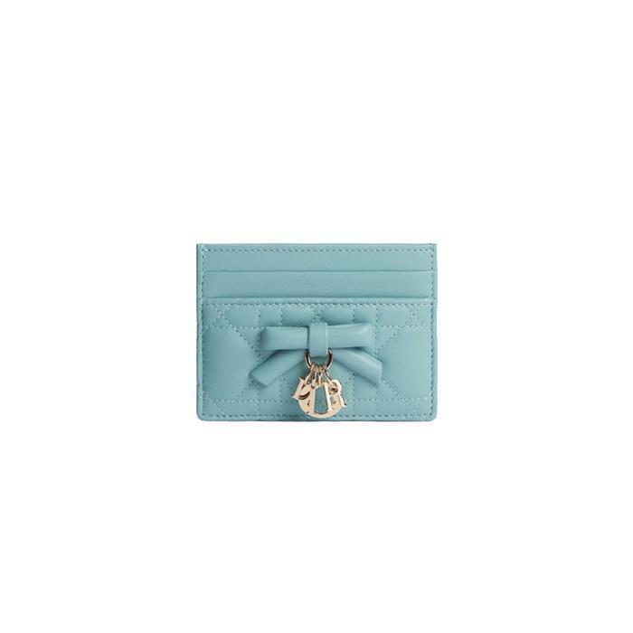 [국내발송]  디올 레이디디올 프리지아 리본 카드 지갑 블루 S2604OUQA M36Z - Christian Dior