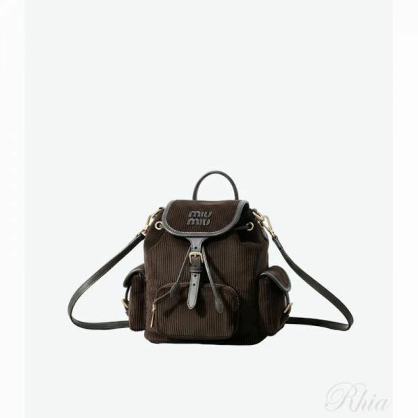 미우미우 26SS 코듀로이 백팩 미디엄 5BZ043 AF81 F0192 - Miu Miu