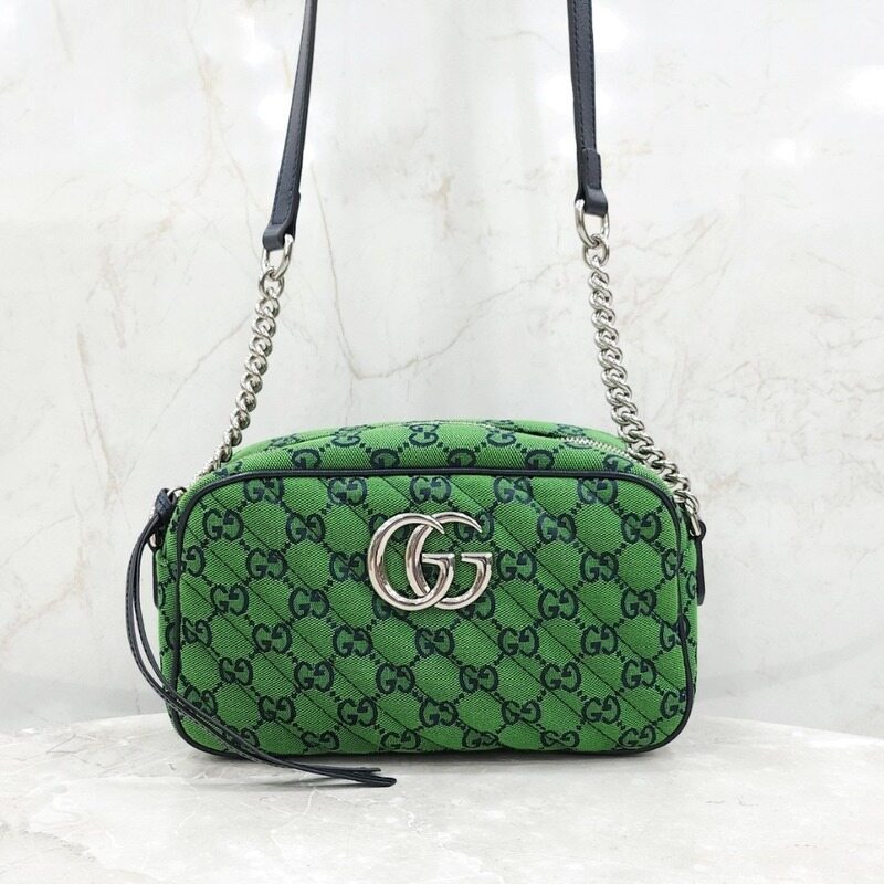 [럭스유] 구찌 GG 마몽 마틀라세 그린 숄더백 스몰 447632 - Gucci