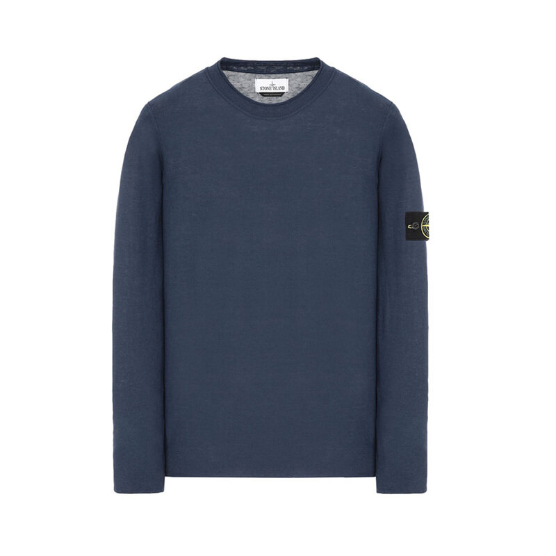 14주년 와펜 패치 크루넥 니트 블루 7015526A9 V0028 - Stone Island