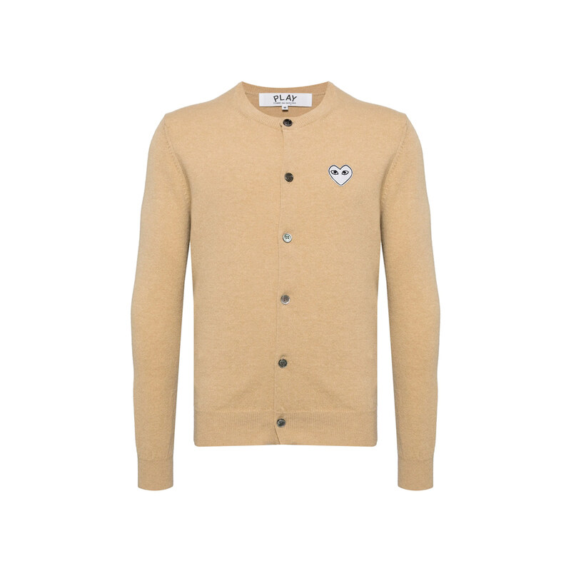 26SS 여성 화이트 하트 와펜 패치 가디건 베이지 AX-N065-051-2 - Comme des Garcons