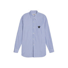 꼼데가르송 26SS 블랙 하트 스트라이프 셔츠 블루 AX-B018-051-1 썸네일 1