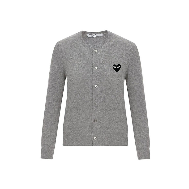 꼼데가르송 26SS 여성 블랙 하트 와펜 패치 가디건 그레이 AX-N023-051-2 - Comme des Garcons