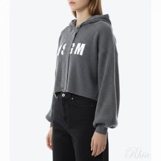 MSGM 25FW 로고 캐시미어 블렌드 후드 스웨트셔츠 3941MDM219 257785 98 썸네일 1