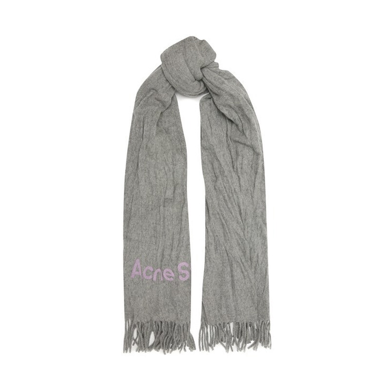 15주년 로고 크링클 울 머플러 라이트그레이멜란지 CA0107 X92 - Acne Studios