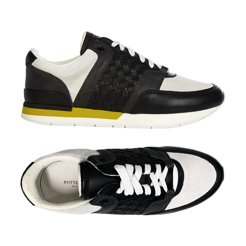 15주년 인트레치아토 스니커즈 블랙/화이트 370151 VT047 1175 - Bottega Veneta