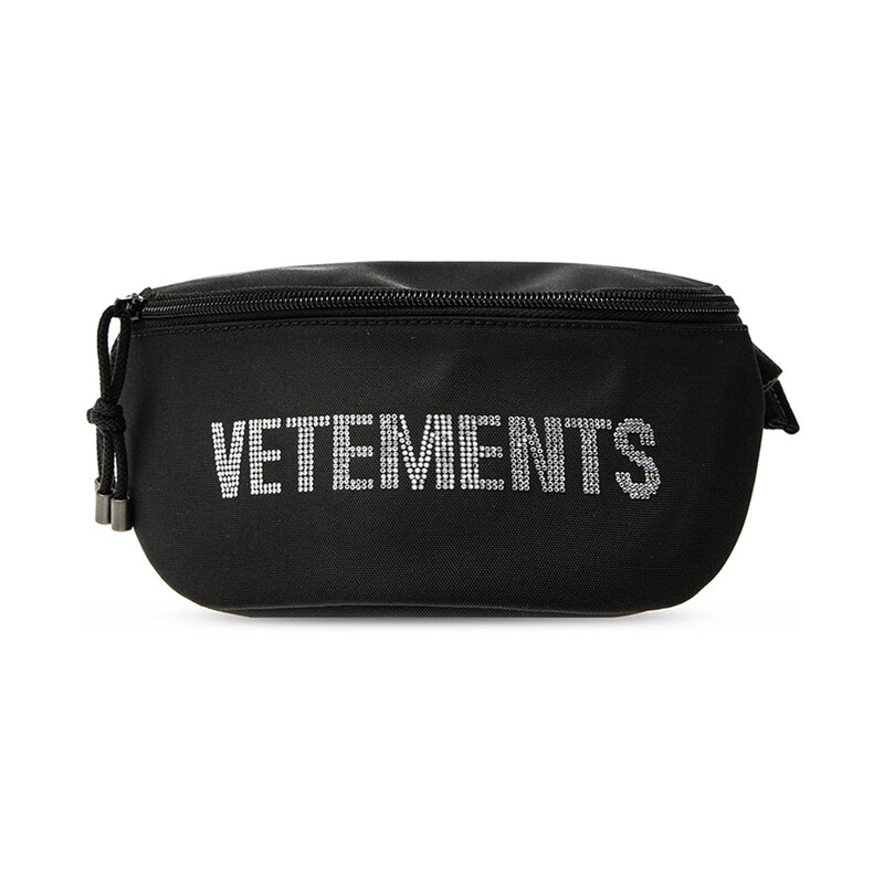 15주년 라인스톤 로고 힙색/벨트백 블랙 UAH21BA259 BLACK - Vetements