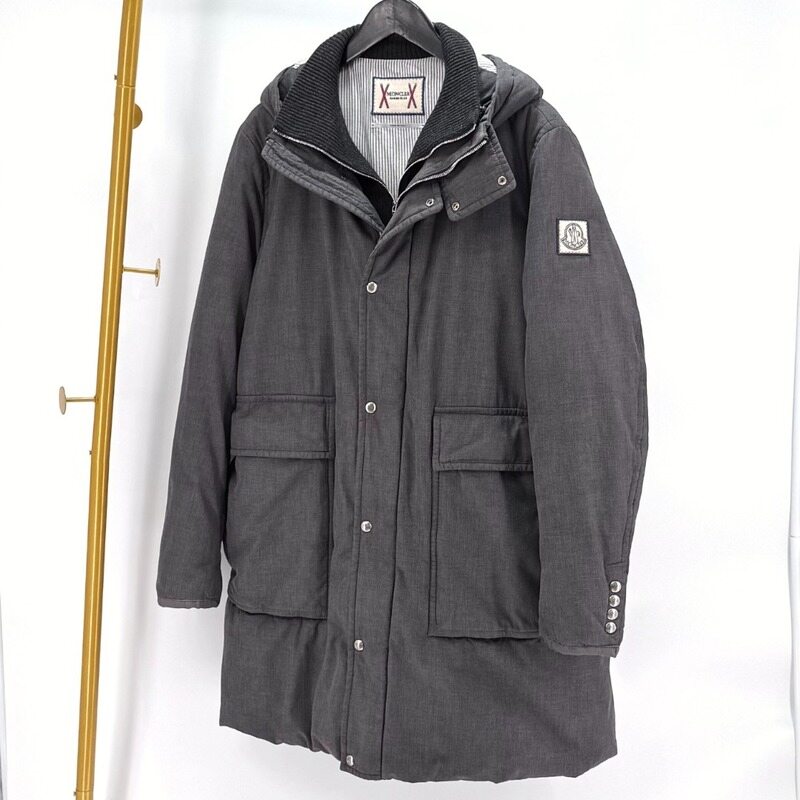 [6사이즈] 몽클레어 감마블루 후드 롱 패딩 점퍼 그레이 - Moncler