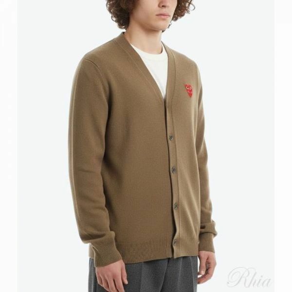 꼼데가르송 더블 레드 하트 와펜 가디건 AX N076 051 3 - Comme des Garcons