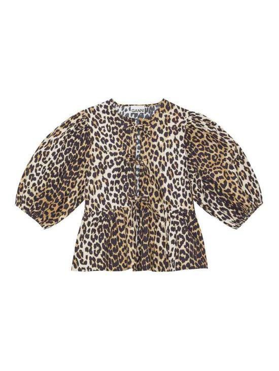 26SS 가니 블라우스 F9116943 LEOPARD DOM - Ganni