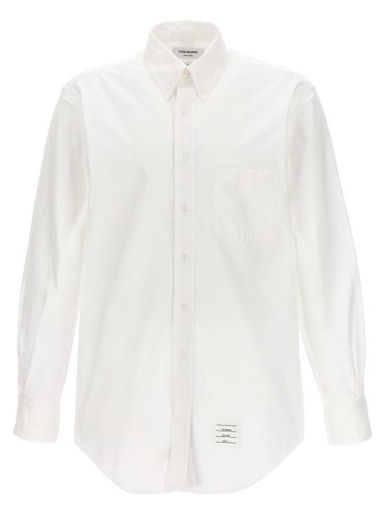 26SS 톰브라운 옥스포드 클래식 그로그랭 플래킷 셔츠 MWL010EF0313100 WHITE DOM - Thom Browne