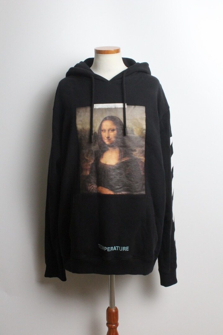 오프화이트 블랙 후드 기모 티셔츠 XL (105-110) S - Off White