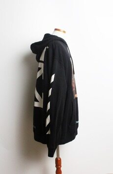 오프화이트 블랙 후드 기모 티셔츠 XL (105-110) S 썸네일 3