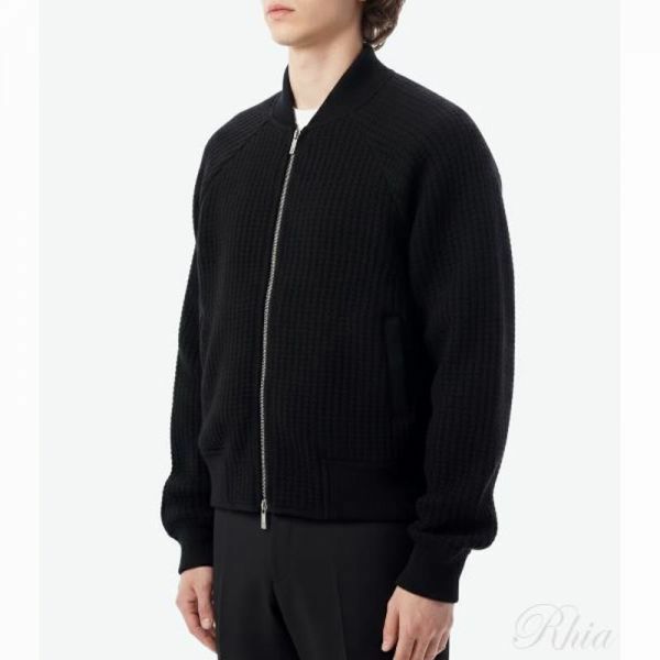 톰브라운 26SS 울 와플 래글런 4 바 봄버 자켓 MJT549A 05396 001 - Thom Browne