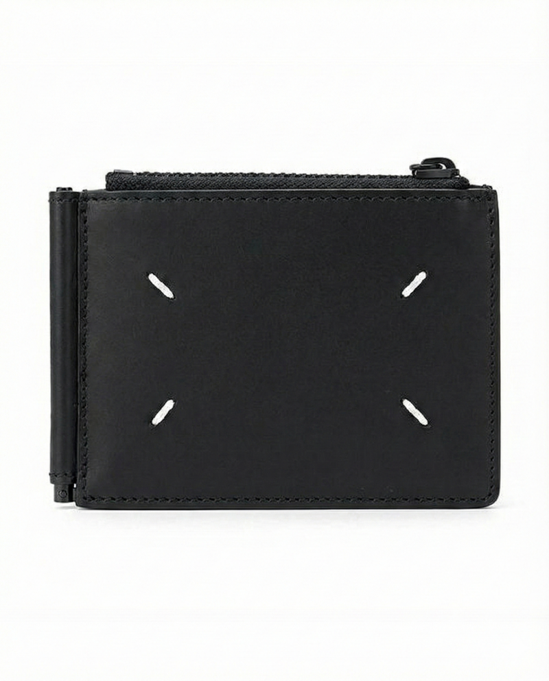 메종 마르지엘라 스티치 레더 머니클립 지갑 블랙 S35UI0447 PS935 T8013 - Maison Margiela