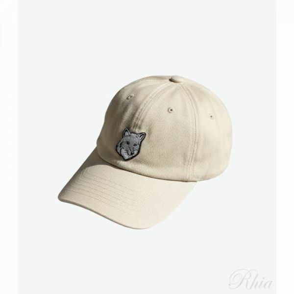 메종키츠네 볼드 폭스 헤드 6패널 캡 MM06104WW0096 P357 자수 - Maison Kitsune
