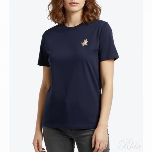 메종키츠네 스피디 폭스 패치 컴포트 티셔츠 MW00119KJ0008 P476 - Maison Kitsune
