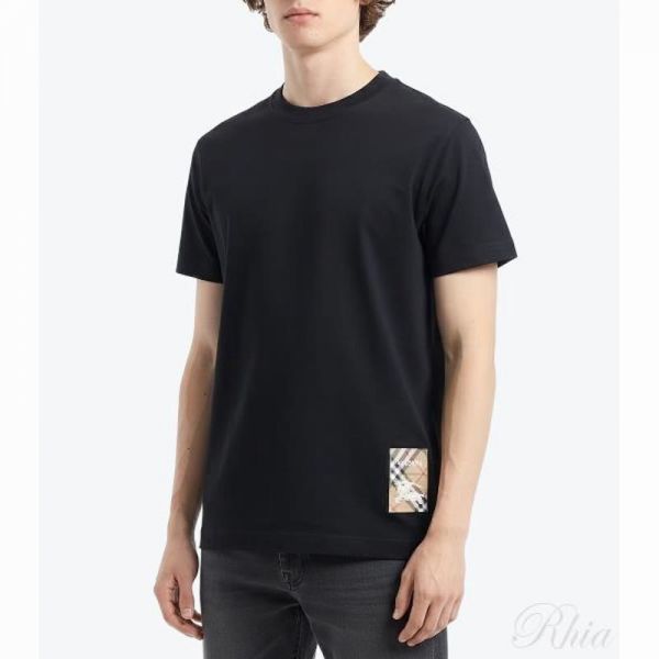 버버리 26SS 체크 라벨 코튼 티셔츠 8104889 반팔 - Burberry
